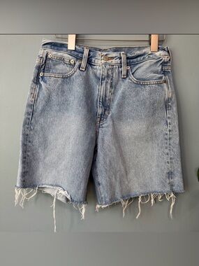 J. Crew 100% Cotton Mid Length Denim Shorts Cut Off Raw Hem. Size 27 (29x7)